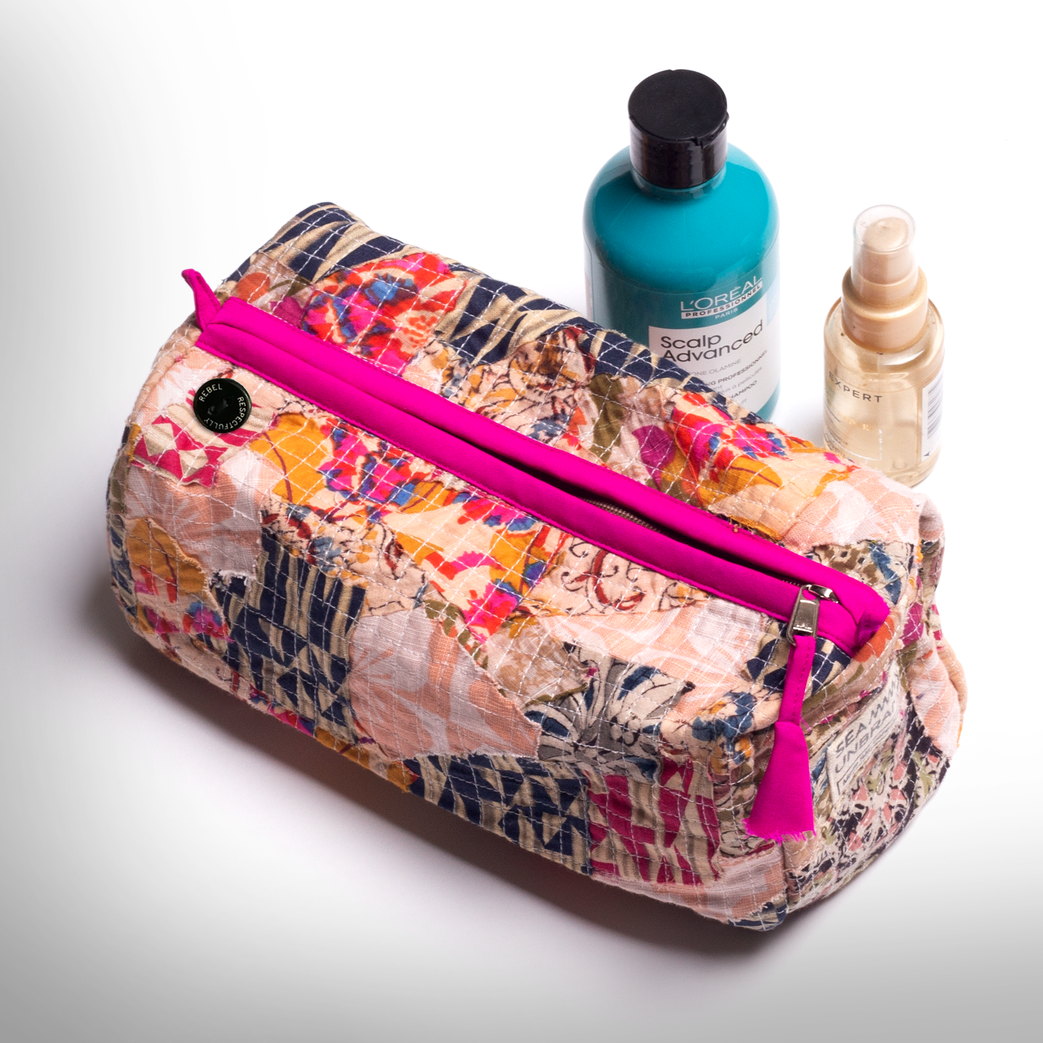 Buy upcycled material toiletry bag